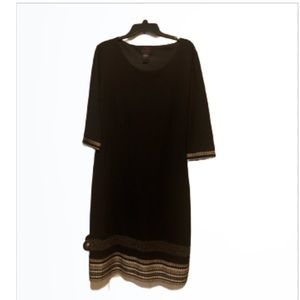 Women’s black dress with 3/4 length sleeves